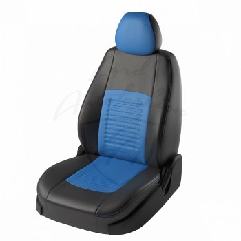 Чехлы для сидений Lord Autofashion Турин (экокожа) SSANGYONG Actyon дорестайлинг (2010-2013) (Чёрный, вставка синяя)