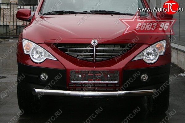 11 924 р. Защита переднего бампера одинарная Souz-96 (d76) SSANGYONG Actyon 1 (2006-2010)  с доставкой в г. Кемерово