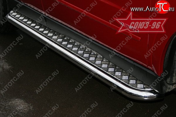 12 059 р. Защита порогов с листом Souz-96 (d60). SSANGYONG Actyon 1 (2006-2010)  с доставкой в г. Кемерово