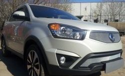1 539 р. Верхняя сетка на бампер Russtal (хром) SSANGYONG Actyon рестайлинг (2013-2021)  с доставкой в г. Кемерово. Увеличить фотографию 2