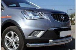 15 049 р. Защита переднего бампера (2 трубыØ76 и 42 мм, нержавейка) Russtal SSANGYONG Actyon дорестайлинг (2010-2013)  с доставкой в г. Кемерово. Увеличить фотографию 2