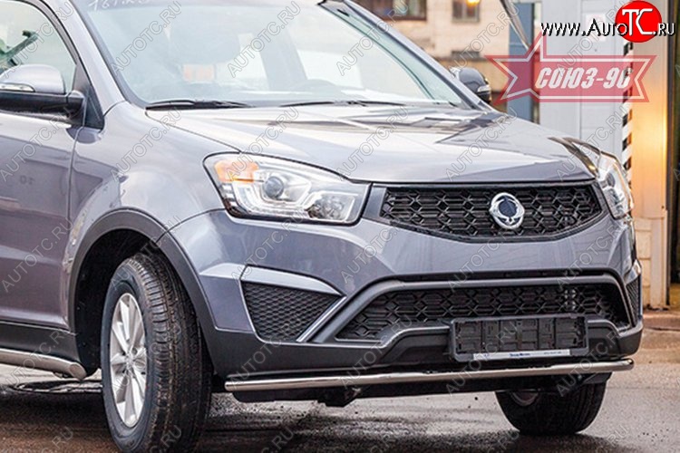 11 204 р. Защита переднего бампера одинарная рестайлинг Souz-96 (d42). SSANGYONG Actyon дорестайлинг (2010-2013)  с доставкой в г. Кемерово