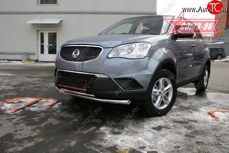 15 659 р. Защита переднего бампера двойная Souz-96 (d460/42)  SSANGYONG Actyon (2010-2013) дорестайлинг  с доставкой в г. Кемерово