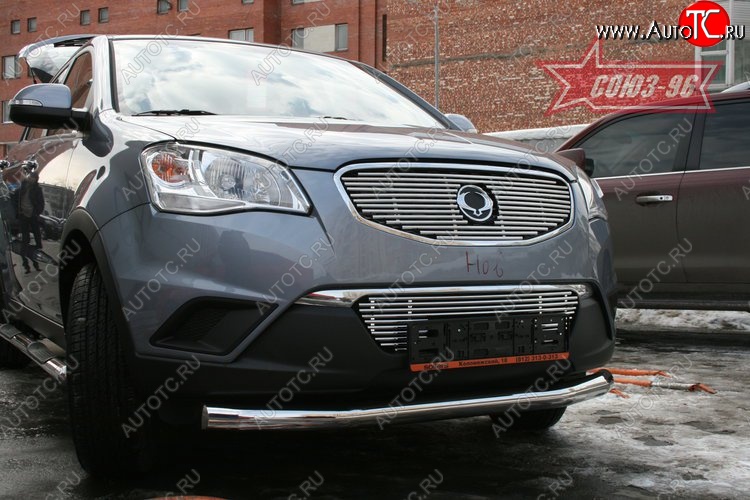 14 354 р. Защита переднего бампера одинарная Souz-96 (d76) SSANGYONG Actyon дорестайлинг (2010-2013)  с доставкой в г. Кемерово