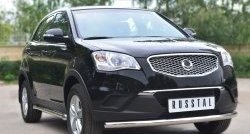 12 949 р. Одинарная защита переднего бампера диаметром 63 мм SLITKOFF  SSANGYONG Actyon (2010-2013) дорестайлинг  с доставкой в г. Кемерово. Увеличить фотографию 4