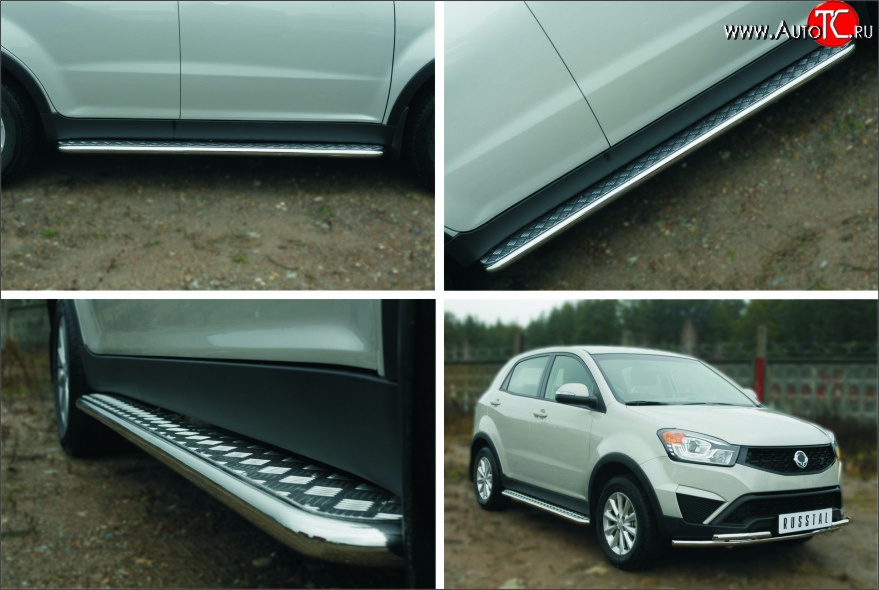 24 649 р. Широкая защита порогов (рестайлинг) SLITKOFF  SSANGYONG Actyon (2010-2013) дорестайлинг  с доставкой в г. Кемерово