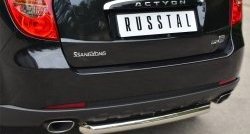 13 449 р. Одинарная защита заднего бампера из трубы диаметром 63 мм SLITKOFF  SSANGYONG Actyon (2010-2013) дорестайлинг  с доставкой в г. Кемерово. Увеличить фотографию 2
