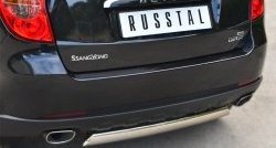 11 599 р. Защита заднего бампера (Ø75x42 мм, нержавейка) Russtal SSANGYONG Actyon дорестайлинг (2010-2013)  с доставкой в г. Кемерово. Увеличить фотографию 2