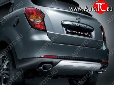 10 349 р. Накладка на задний бампер CT SSANGYONG Korando 3 дорестайлинг (2010-2025) (Неокрашенная)  с доставкой в г. Кемерово