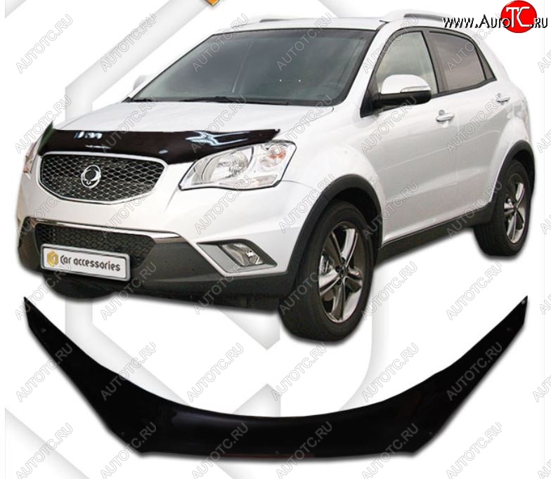 2 299 р. Дефлектора окон CA-Plastic  SSANGYONG Korando  2 (1996-2006) (Шелкография белая, Без хром.молдинга)  с доставкой в г. Кемерово