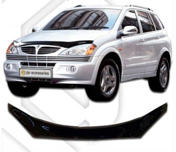 2 199 р. Дефлектор капота (exclusive ) CA-Plastiс  SSANGYONG Kyron (2005-2016) дорестайлинг, рестайлинг (серия Classic черный, Без надписи)  с доставкой в г. Кемерово. Увеличить фотографию 1