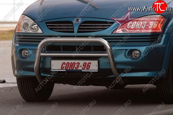 10 844 р. Защита переднего бампера Souz-96 (d60) SSANGYONG Kyron дорестайлинг (2005-2007)  с доставкой в г. Кемерово