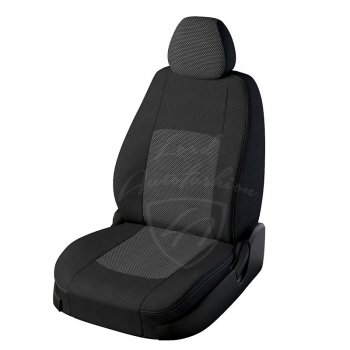 Чехлы для сидений Lord Autofashion Турин (жаккард) SSANGYONG Kyron дорестайлинг (2005-2007) (Черный, вставка Тома серый)