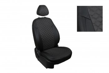 Чехлы для сидений Seintex Ромб Алькантара SSANGYONG Kyron (2005-2016) дорестайлинг, рестайлинг (Цвет: черный)