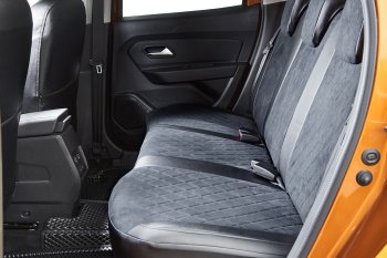 7 549 р. Чехлы для сидений Seintex Ромб Алькантара  SSANGYONG Kyron (2005-2016) дорестайлинг, рестайлинг (Цвет: черный)  с доставкой в г. Кемерово. Увеличить фотографию 2