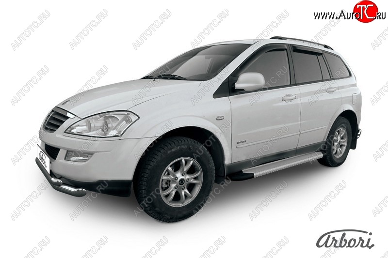 10 979 р. Порожки для ног Arbori Optima Silver SSANGYONG Kyron рестайлинг (2007-2016)  с доставкой в г. Кемерово
