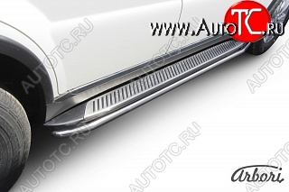 8 459 р. Защита порогов Arbori SSANGYONG Rexton Y290 (2012-2017)  с доставкой в г. Кемерово