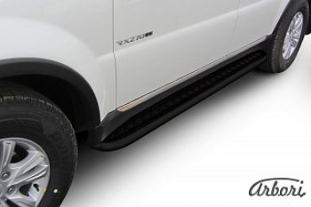 Защита штатных порогов с листом Arbori SSANGYONG Rexton  Y290 (2012-2017)
