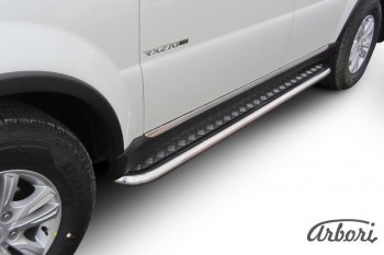 14 291 р. Защита штатных порогов с листом Arbori  SSANGYONG Rexton  Y290 (2012-2017)  с доставкой в г. Кемерово. Увеличить фотографию 1