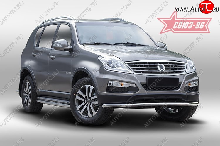 12 914 р. Защита переднего бампера одинарная Souz-96 (d60). SSANGYONG Rexton Y290 (2012-2017)  с доставкой в г. Кемерово