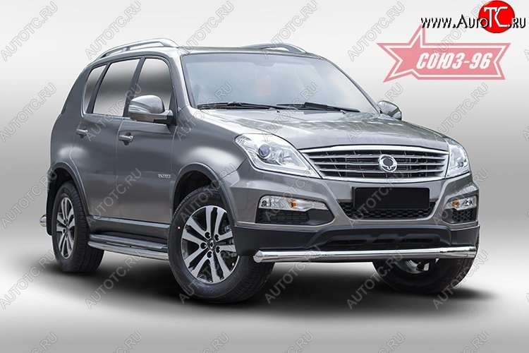 14 669 р. Защита переднего бампера одинарная Souz-96 (d76) SSANGYONG Rexton Y290 (2012-2017)  с доставкой в г. Кемерово