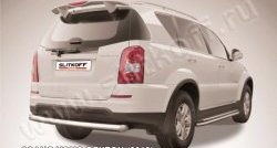 Защита заднего бампера из трубы диаметром 76 мм Slitkoff SSANGYONG Rexton  Y290 (2012-2017)