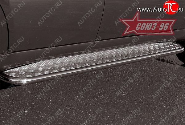 11 519 р. Защита порогов с листом Souz-96 (d42). SSANGYONG Rexton Y200 (2001-2006)  с доставкой в г. Кемерово