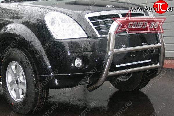 17 549 р. Защита переднего бампера Souz-96 (d76) SSANGYONG Rexton Y250 (2006-2012)  с доставкой в г. Кемерово
