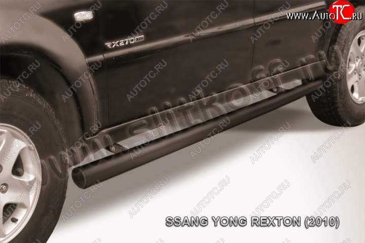 10 999 р. Защита порогов Slitkoff SSANGYONG Rexton Y250 (2006-2012) (Цвет: серебристый)  с доставкой в г. Кемерово