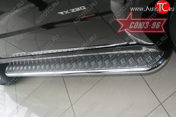 15 119 р. Защита порогов с листом Souz-96 (d42). SSANGYONG Rexton Y250 (2006-2012)  с доставкой в г. Кемерово