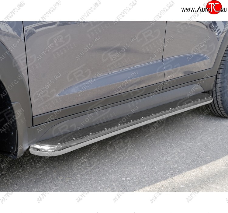 35 549 р. Широкая защита порогов с трубой диаметром 42 мм SLITKOFF v3  Subaru Forester  SJ (2012-2016) дорестайлинг  с доставкой в г. Кемерово