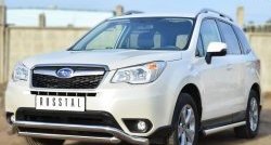 11 999 р. Защита порогов из круглой трубы диаметром 63 мм Russtal Subaru Forester SJ дорестайлинг (2012-2016) (Защита порогов с со скосами на торцах (вариант 1))  с доставкой в г. Кемерово. Увеличить фотографию 7