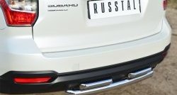 16 999 р. Защита заднего бампера (2 трубы Ø63 и 42 мм, нержавейка) SLITKOFF  Subaru Forester  SJ (2012-2016) дорестайлинг  с доставкой в г. Кемерово. Увеличить фотографию 2