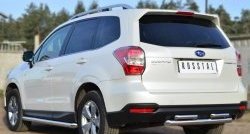 16 999 р. Защита заднего бампера (2 трубы Ø63 и 42 мм, нержавейка) SLITKOFF  Subaru Forester  SJ (2012-2016) дорестайлинг  с доставкой в г. Кемерово. Увеличить фотографию 4