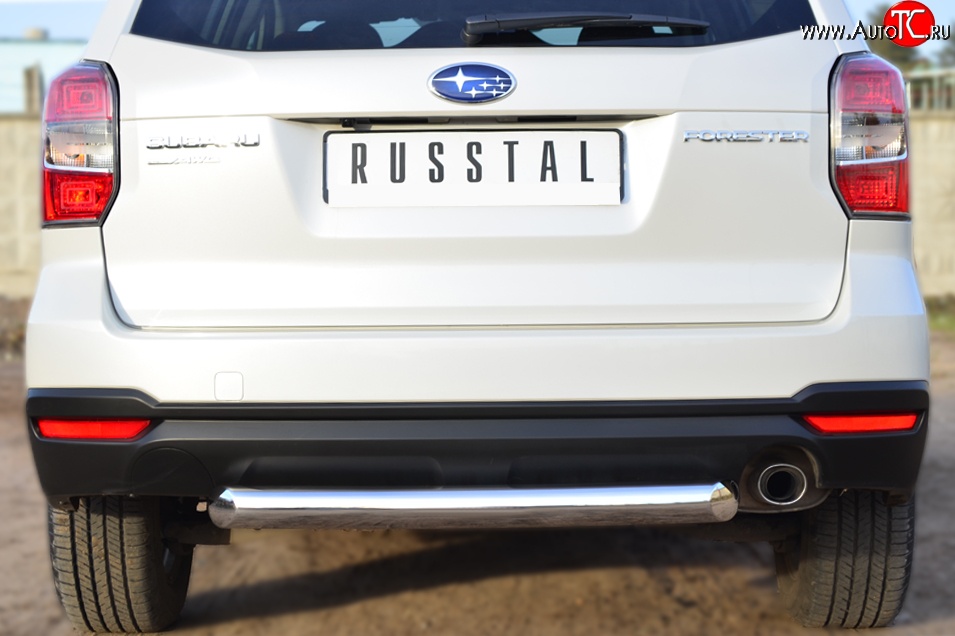 15 999 р. Одинарная защита заднего бампера из трубы диаметром 76 мм SLITKOFF  Subaru Forester  SJ (2012-2016) дорестайлинг  с доставкой в г. Кемерово