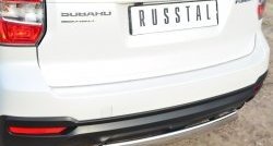 11 599 р. Защита заднего бампера (Ø75x42 мм, нержавейка) Russtal Subaru Forester SJ дорестайлинг (2012-2016)  с доставкой в г. Кемерово. Увеличить фотографию 2