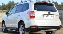 11 599 р. Защита заднего бампера (Ø75x42 мм, нержавейка) Russtal Subaru Forester SJ дорестайлинг (2012-2016)  с доставкой в г. Кемерово. Увеличить фотографию 4