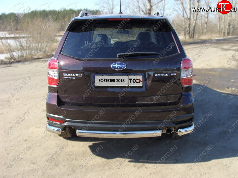 18 999 р. Защита заднего бампера (овальная) ТСС 75х42 мм Subaru Forester SJ дорестайлинг (2012-2016)  с доставкой в г. Кемерово