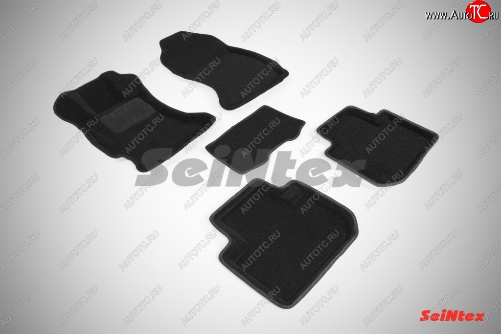 5 699 р. Износостойкие коврики в салон SeiNtex Premium 3D 4 шт. (ворсовые, черные)  Subaru Forester  SJ (2012-2019) дорестайлинг, рестайлинг  с доставкой в г. Кемерово