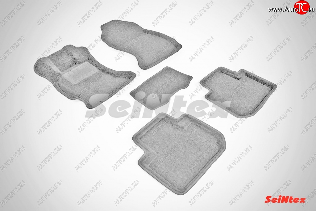 7 649 р. Износостойкие коврики в салон SeiNtex Premium 3D 4 шт. (ворсовые, серые)  Subaru Forester  SJ (2012-2019) дорестайлинг, рестайлинг  с доставкой в г. Кемерово