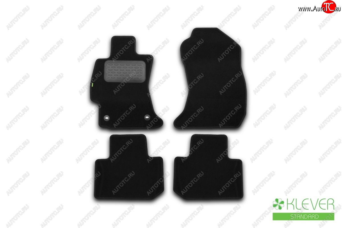 299 р. Текстильные коврики салона Klever Standart Subaru Forester SJ рестайлинг (2016-2019) (Черные)  с доставкой в г. Кемерово