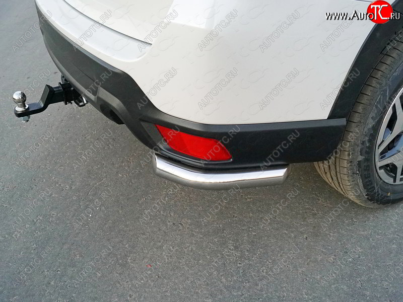 17 649 р. Защита заднего бампера (уголки) ТСС 60,3мм  Subaru Forester  SK/S14 (2018-2021) дорестайлинг (короткие, под брызговики)  с доставкой в г. Кемерово
