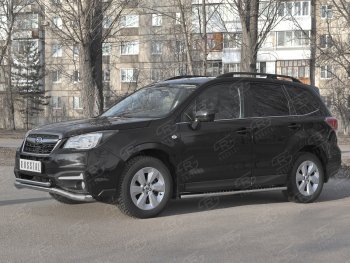 25 399 р. Защита переднего бампера (2 трубы Ø63 и 42 мм, нержавейка) SLITKOFF  Subaru Forester  SJ (2016-2019) рестайлинг  с доставкой в г. Кемерово. Увеличить фотографию 3