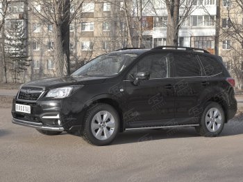 24 599 р. Защита переднего бампера SLITKOFF d63 секции-d42 дуга  Subaru Forester  SJ (2016-2019) рестайлинг  с доставкой в г. Кемерово. Увеличить фотографию 3