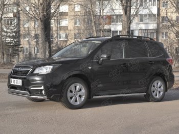 13 999 р. Защита переднего бампера (2 трубы Ø63 и 75х42 мм, нержавейка) Russtal Subaru Forester SJ рестайлинг (2016-2019)  с доставкой в г. Кемерово. Увеличить фотографию 4