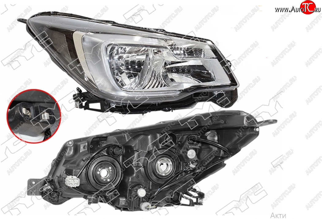 14 949 р. Правая фара (галоген, с электрокорректором, Евросвет) TYC Subaru Forester SJ рестайлинг (2016-2019)  с доставкой в г. Кемерово