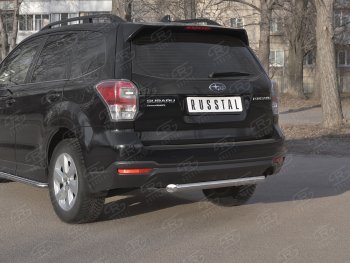 17 349 р. Защита заднего бампера (Ø63, нержавейка) SLITKOFF  Subaru Forester  SJ (2016-2019) рестайлинг  с доставкой в г. Кемерово. Увеличить фотографию 2