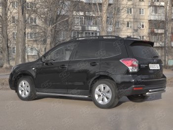 18 999 р. Защита заднего бампера (2 трубы Ø63 и 42 мм, нержавейка) SLITKOFF  Subaru Forester  SJ (2016-2019) рестайлинг  с доставкой в г. Кемерово. Увеличить фотографию 3