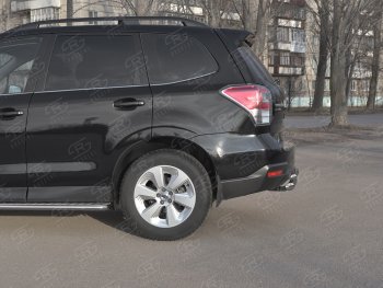 18 999 р. Защита заднего бампера (2 трубы Ø63 и 42 мм, нержавейка) SLITKOFF  Subaru Forester  SJ (2016-2019) рестайлинг  с доставкой в г. Кемерово. Увеличить фотографию 4