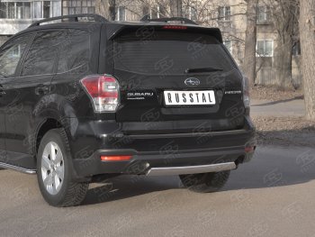 11 599 р. Защита заднего бампера (Ø75х42 мм, нержавейка) Russtal Subaru Forester SJ рестайлинг (2016-2019)  с доставкой в г. Кемерово. Увеличить фотографию 2